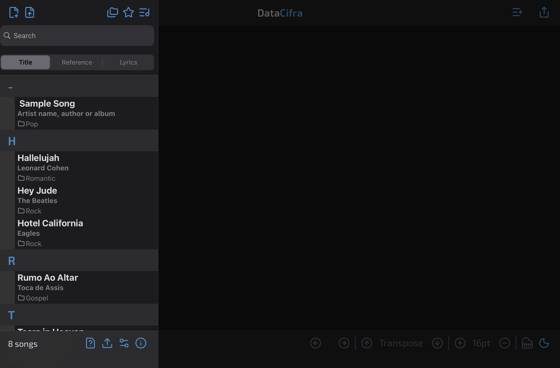 DataCifra dark mode